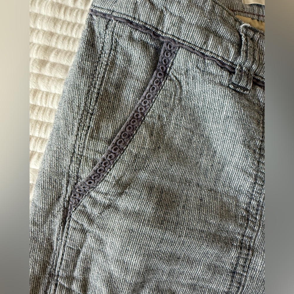 Anthropologie Pilcro blue linen blend wide leg pants - Picture 5 of 6